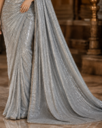 Silver Sequin Saree - Image 2